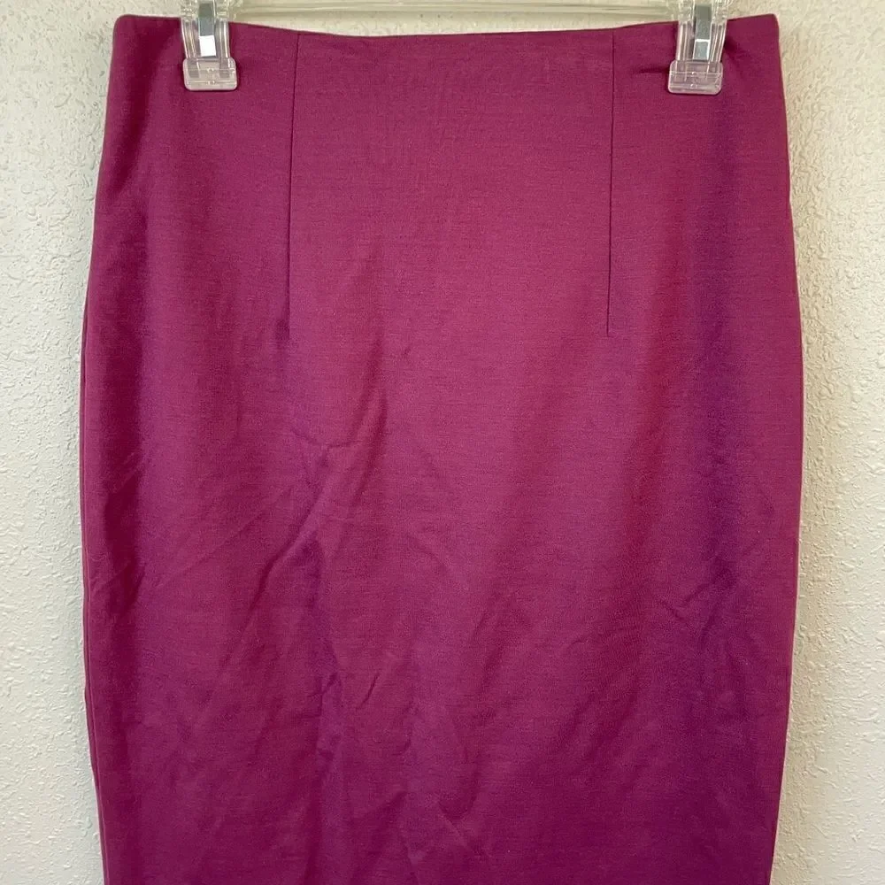 Halogen Maroon Stretch Fit Midi Skirt Size 8 EUC